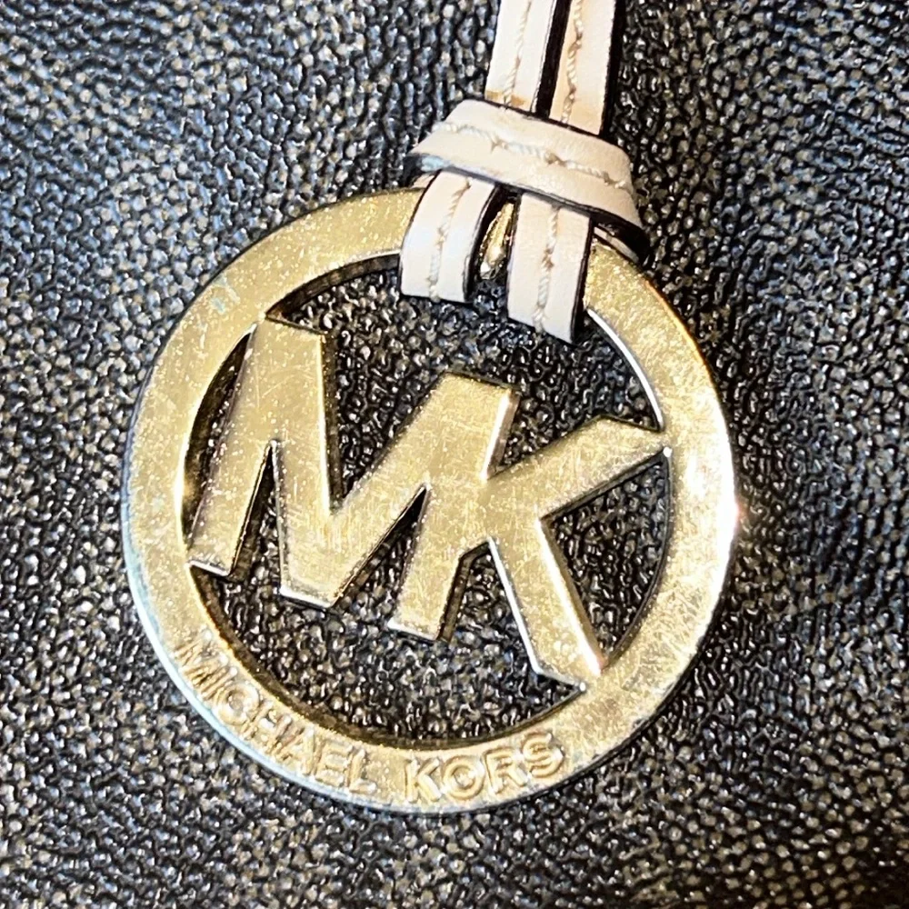 Michael Kors Jet Set Tote Brown Signature Monogram Handbag MK Logo Shoulder Bag - Picture 3 of 12